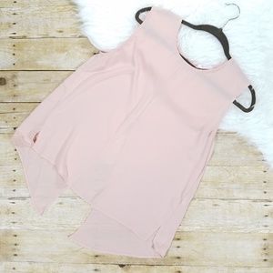 Everly Peach Open Back Blouse w/ Buttons